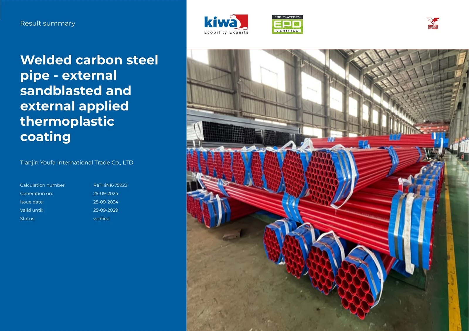 EPD Certificate For Round Welded Pipe EPD Certificate For Round Welded Pipe